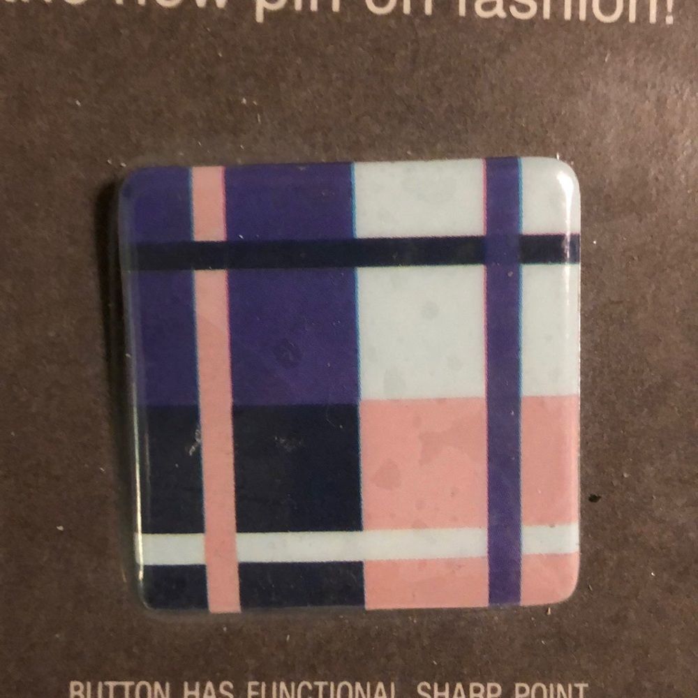 Vintage American Greetings Plaid Buttons Pin 1980s - Picture 2 of 9